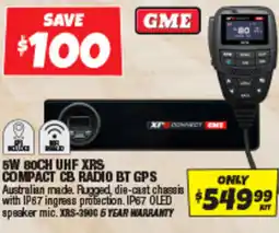 Autobarn 5w 80ch uhf xrs compact cb radio bt gps offer