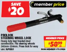 Autobarn Prolock steering wheel lock offer