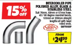 Autobarn Intercooler pipe polished alloy, black & stainless steel offer