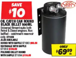 Autobarn Oil catch can round black billet offer