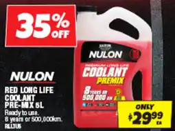Autobarn Nulon red long life coolant pre mix offer