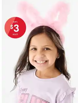 Kmart Coloured Plush Bunny Ears offer