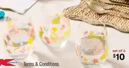 Kmart 6 Bunny and Flower Glasses offer