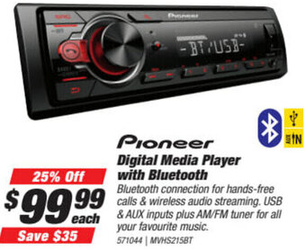 SuperCheap Auto Pioneer Digital Media Player With Bluetooth offer