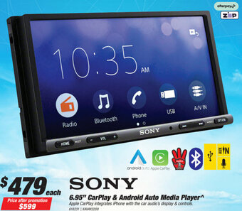 SuperCheap Auto Sony 6.95" CarPlay & Android Auto Media Player offer