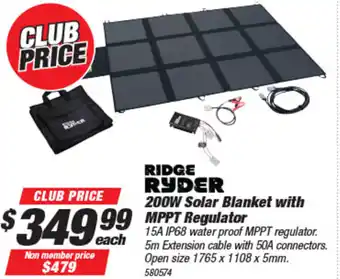 SuperCheap Auto 200W Solar Blanket With MPPT Regulator offer