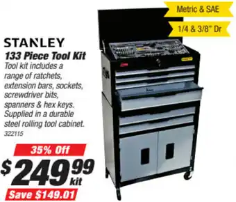 SuperCheap Auto Stanley 133 Piece Tool Kit offer