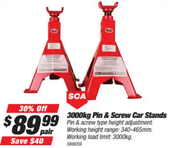 SuperCheap Auto 3000kg Pin & Screw Car Stands offer