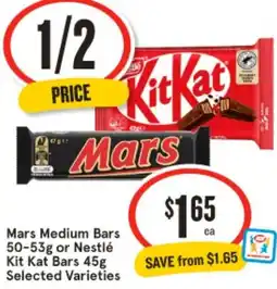 IGA Mars Medium Bars or Nestlé Kit Kat Bars offer