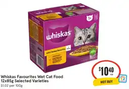 IGA Whiskas Favourites Wet Cat Food offer