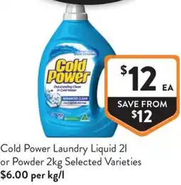 Foodworks Cold Power Laundry Liquid or Powder offer