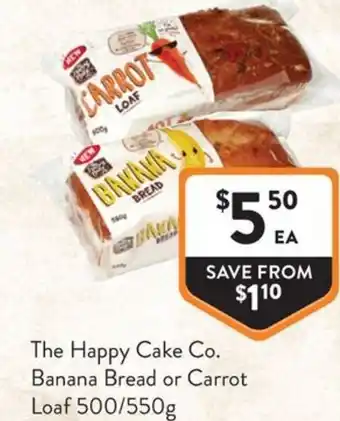 Foodworks The Happy Cake Co Banana Bread or Carrot Loaf offer