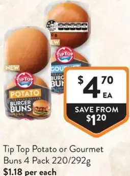 Foodworks Tip Top Potato or Gourmet Buns offer