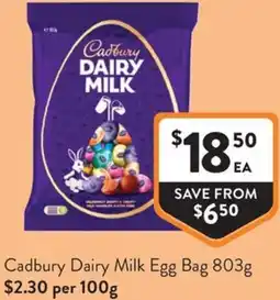 Foodworks Cadbury Dairy Milk Egg Bag offer