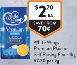 Foodworks White Wings Premium Plain or Self Raising Flour offer