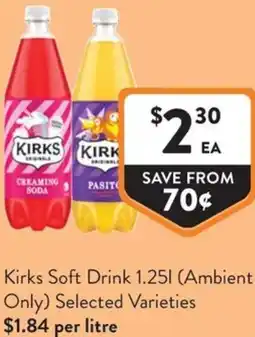 Foodworks Kirks Soft Drink offer