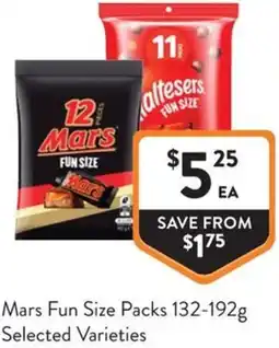 Foodworks Mars Fun Size Packs offer