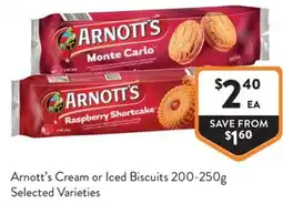 Foodworks Arnotts Cream or Iced Biscuits offer