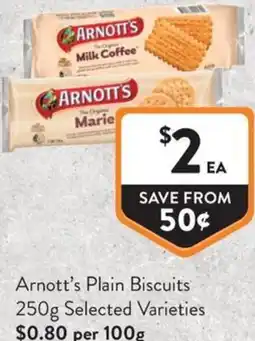 Foodworks Arnotts Plain Biscuits offer