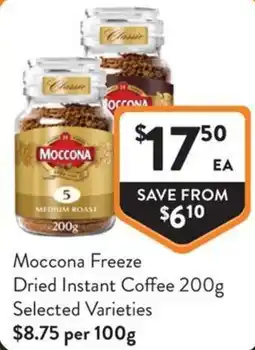 Foodworks Moccona Freeze Dried Instant Coffee offer