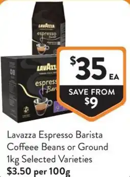 Foodworks Lavazza Espresso Barista Coffeee Beans or Ground offer
