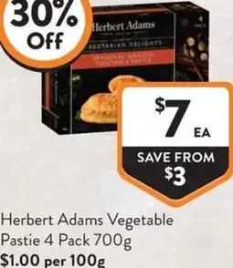 Foodworks Herbert Adams Vegetable Pastie offer