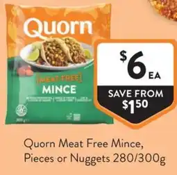 Foodworks Quorn Meat Free Mince, Pieces or Nuggets offer