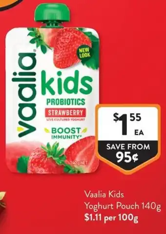 Foodworks Vaalia Kids Yoghurt Pouch offer