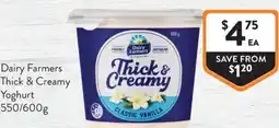 Foodworks Dairy Farmers Thick & Creamy Yoghurt offer