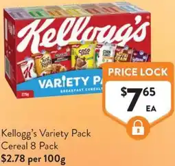 Foodworks Kelloggs Variety Pack Cereal offer