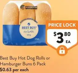 Foodworks Best Buy Hot Dog Rolls or Hamburger Buns offer
