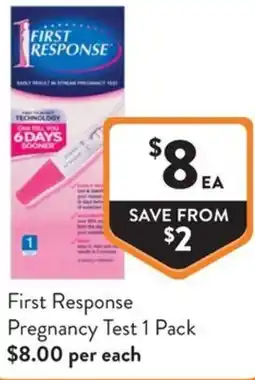 Foodworks First Response Pregnancy Test offer