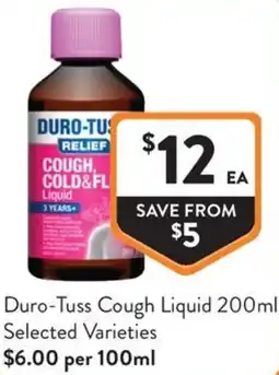 Foodworks Duro Tuss Cough Liquid offer