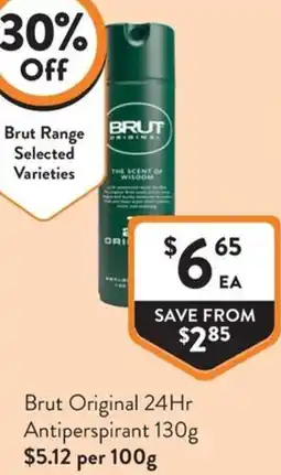 Foodworks Brut Original 24Hr Antiperspirant offer