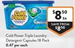 Foodworks Cold Power Triple Laundry Detergent Capsules offer