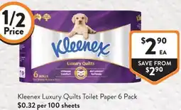 Foodworks Kleenex Luxury Quilts Toilet Paper offer