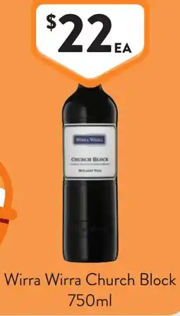 Foodworks Wirra Wirra Church Block offer