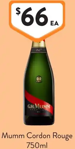 Foodworks Mumm Cordon Rouge offer