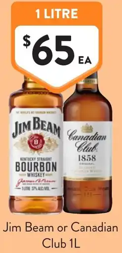Foodworks Jim Beam or Canadian Club offer