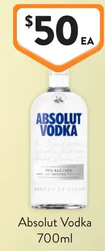 Foodworks Absolut Vodka offer