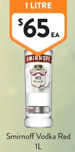 Foodworks Smirnoff Vodka Red offer