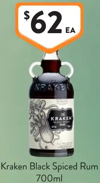 Foodworks Kraken Black Spiced Rum offer
