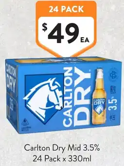 Foodworks Carlton Dry Mid 3.5% offer