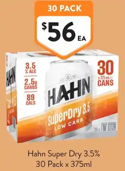 Foodworks Hahn Super Dry 3.5% offer