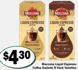 Friendly Grocer Moccona Liquid Espresso Coffee Sachets offer