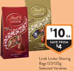 Foodworks Lindt Lindor Sharing Bags offer