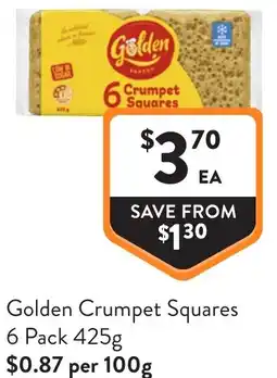 Foodworks Golden Crumpet Squares offer