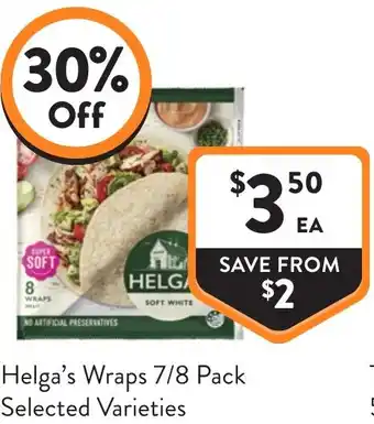Foodworks Helga's Wraps offer