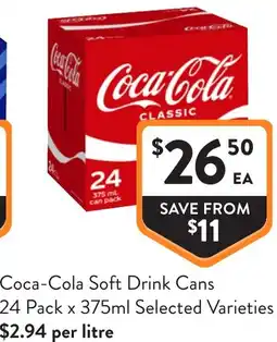 Foodworks Coca-Cola Soft Drink Cans offer