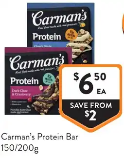 Foodworks Carman's Protein Bar offer